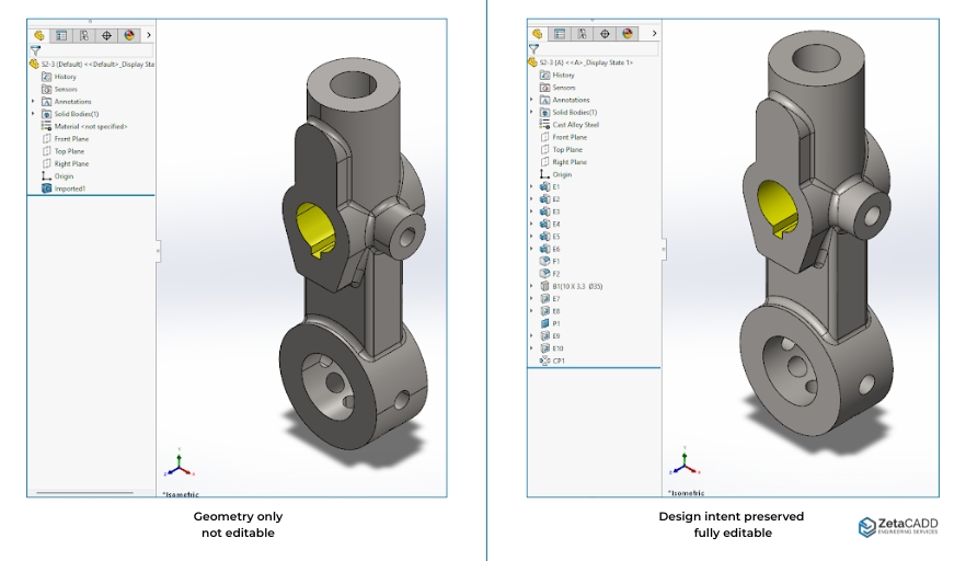 How to Evaluate a CAD Conversion Service: 8 Questions to Ask Before You Sign CAD model feature tree comparison Instructions, How to Evaluate a CAD Conversion Service: 8 Questions to Ask Before You Sign