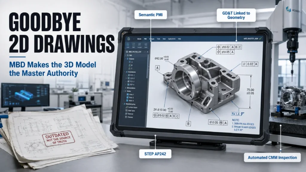 Model-Based Definition (MBD) Guide: Eliminating 2D Drawings in CAD Pipelines